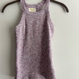 Anthropologie Ribbed Mauve Speckled Tank